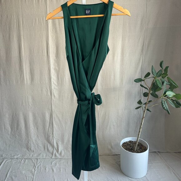 Gap green midi wrap dress. - Picture 1 of 3
